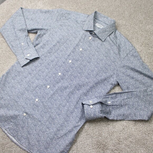 ETON Shirt Mens 17, 43 Blue Signature Twill 100% Cotton Long Sleeve Button Down - Picture 4 of 13